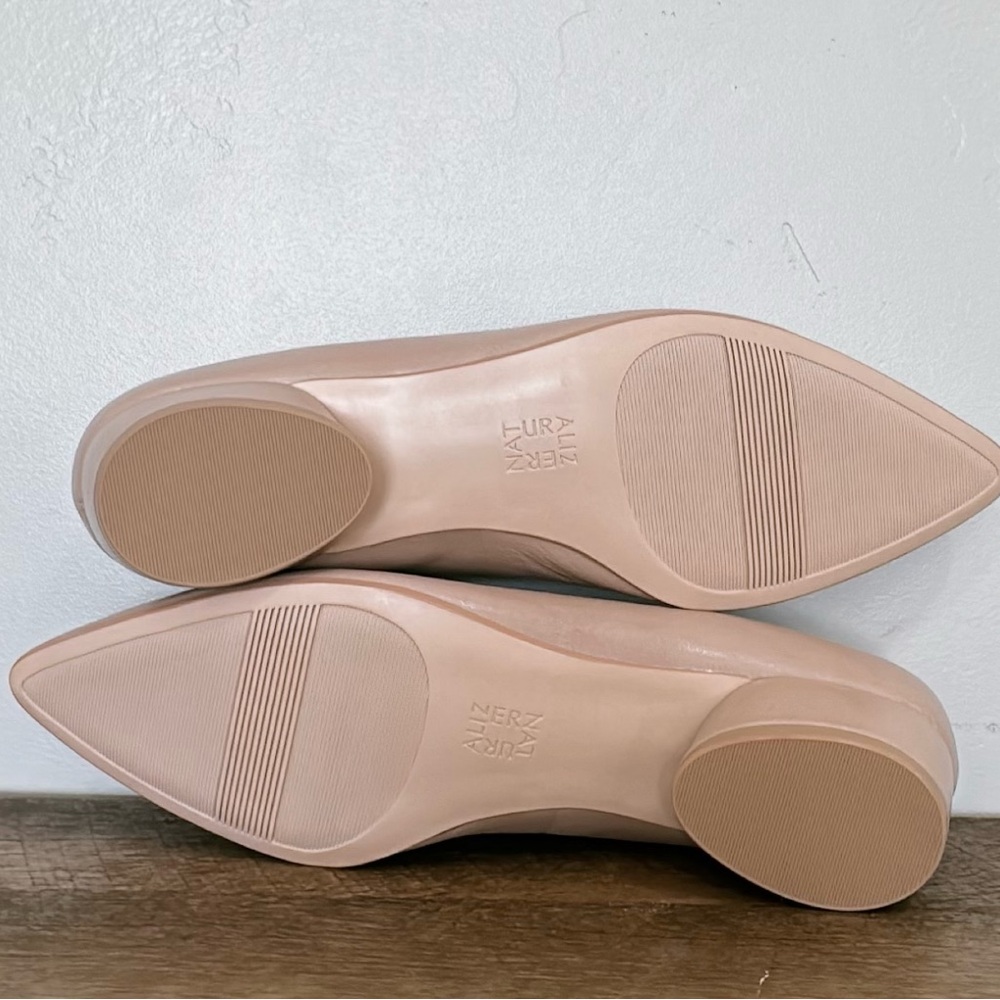 Naturalizer Womens Becca Pointed Toe Low Heel Flats Warm Fawn Tan Leather Sz 11W - Picture 8 of 11